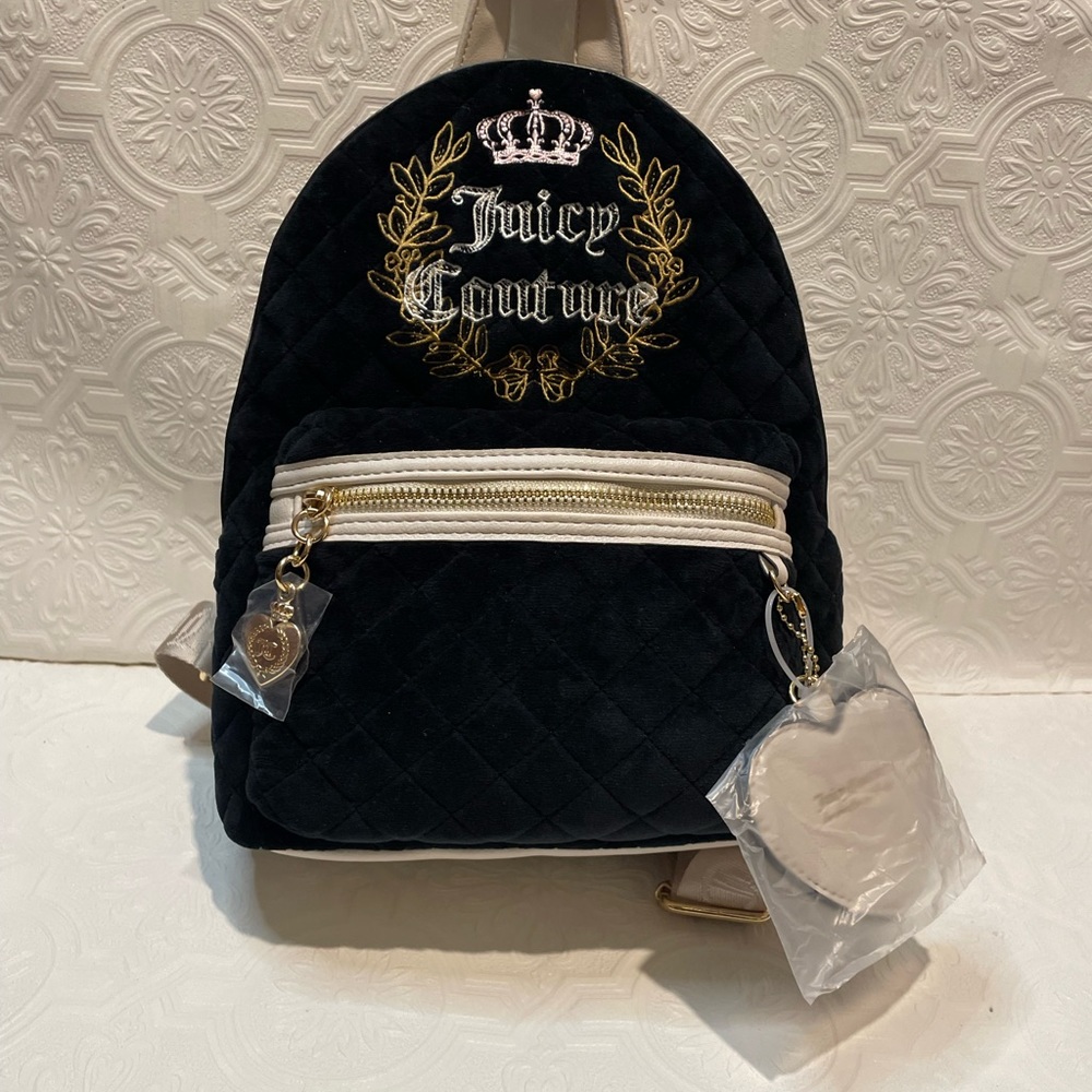 Juicy Couture Liquorice Crystal Royal Moment Medium Backpack New With Tags